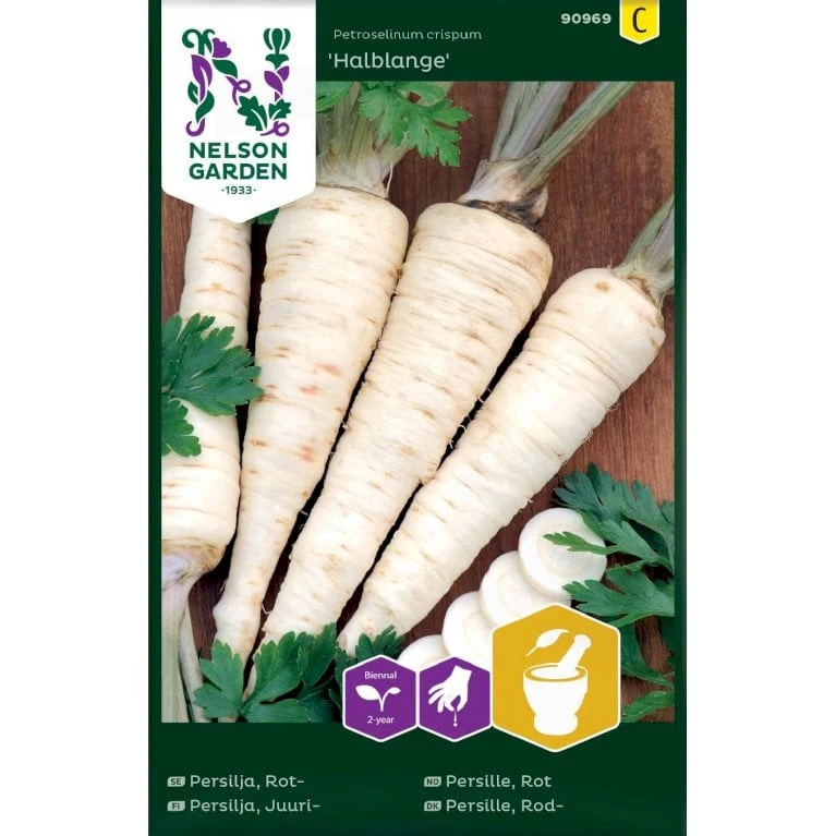 Rodpersille 'Halblange' Petroselinum Crispum 'Halblange' Pose Med Frø Eller Løg, 100 3 Rodpersille 'Halblange' Petroselinum Crispum 'Halblange' Pose Med Frø Eller Løg, 100