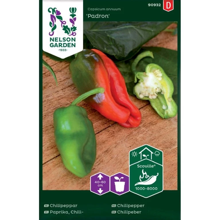 Chilipeber 'Padron' Capsicum Annuum 'Padron' 3 Chilipeber 'Padron' Capsicum Annuum 'Padron'